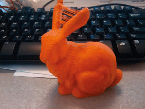 Stanford Bunny partagé sur Thingiverse et imprimé en ABS. (Source : Matthew LaBerge)